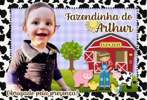 20 Foto Imã Personalizado 10x15 Fazendinha Menino