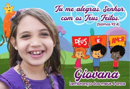 20 Foto Imã Personalizado Proteção UV 3 Palavrinhas Meninas