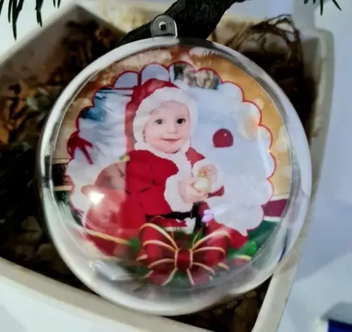 35 Bolas de Natal Personalizadas 7cm com Foto