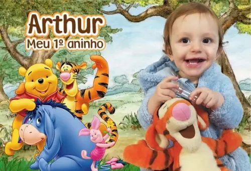 20 Foto Imã com Proteção UV NÃO DESBOTA - Ursinho Pooh