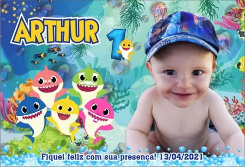 20 Foto Imã com Proteção UV NÃO DESBOTA - Baby Shark 2