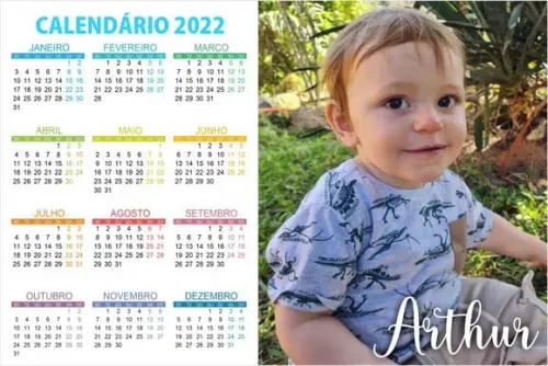 20 Foto Imã Calendário 2024 Medidade 10x14 Todos os Temas