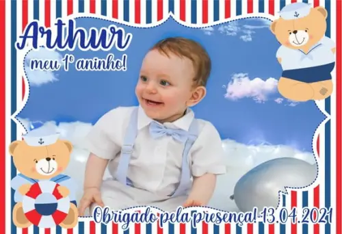 25 Foto Imã Personalizado Urso Marinheiro