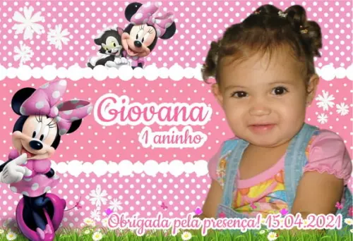 25 Foto Imã Personalizado Minnie Rosa
