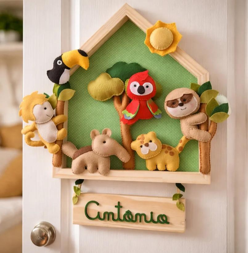 Enfeite Quadrinho Porta de Maternidade - Fauna Brasileira