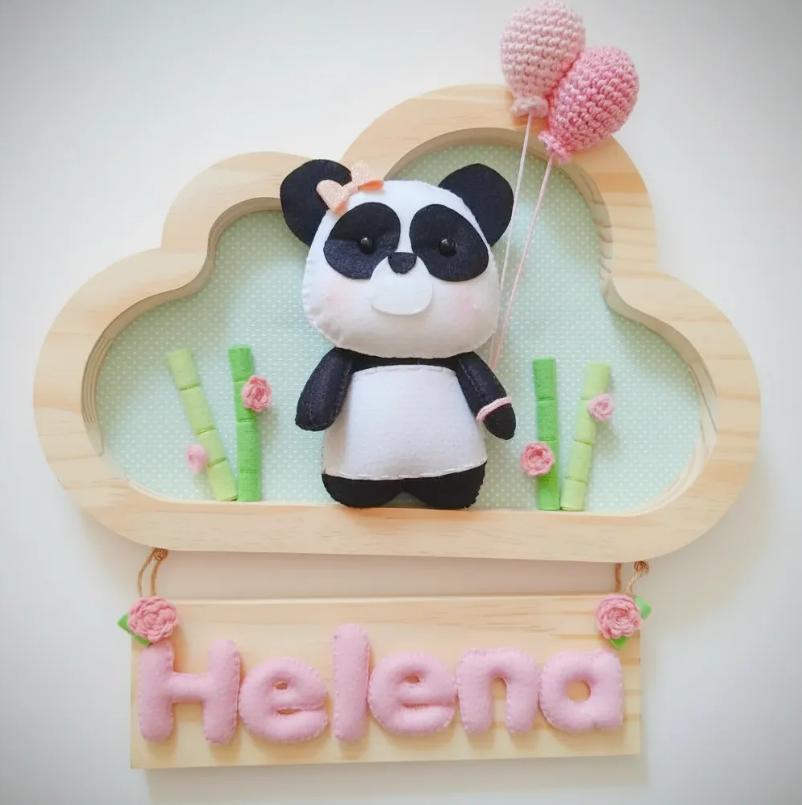 Enfeite Quadrinho Porta de Maternidade - Urso Panda