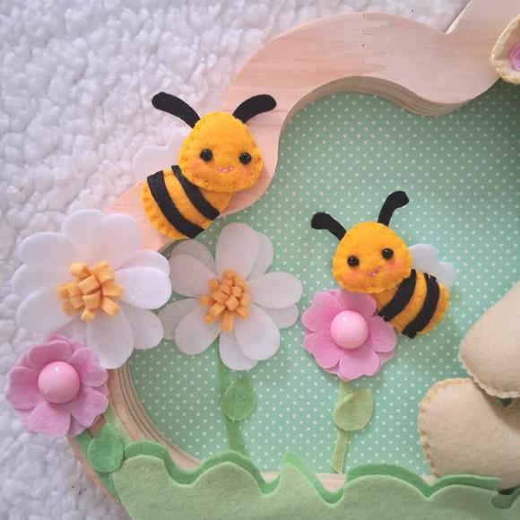 Enfeite de Porta de Maternidade - Girafinha e Abelhinhas