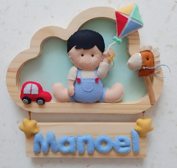 Enfeite de Porta de Maternidade - Menininho e Brinquedos