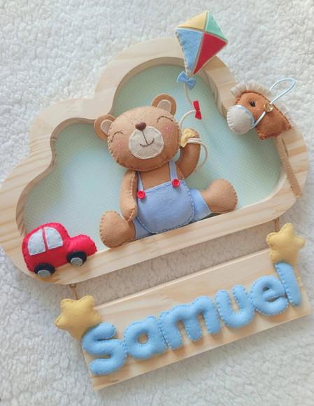 Enfeite de Porta de Maternidade - Ursinho e Brinquedos