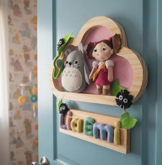 Enfeite de Porta Maternidade Personalizado Meu Amigo Totoro