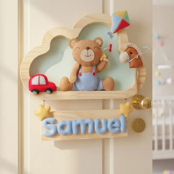 Enfeite de Porta de Maternidade - Ursinho e Brinquedos
