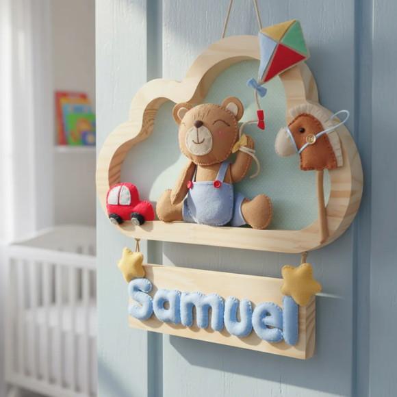 Enfeite de Porta de Maternidade - Ursinho e Brinquedos