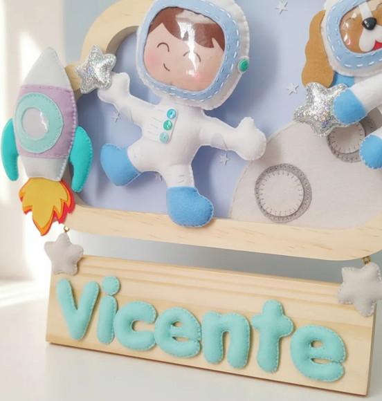 Enfeite Quadrinho Porta de Maternidade - Astronauta