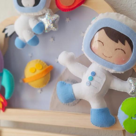 Enfeite Quadrinho Porta de Maternidade - Astronauta