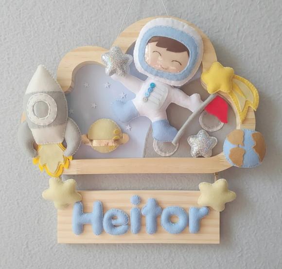 Enfeite Quadrinho Porta de Maternidade - Astronauta
