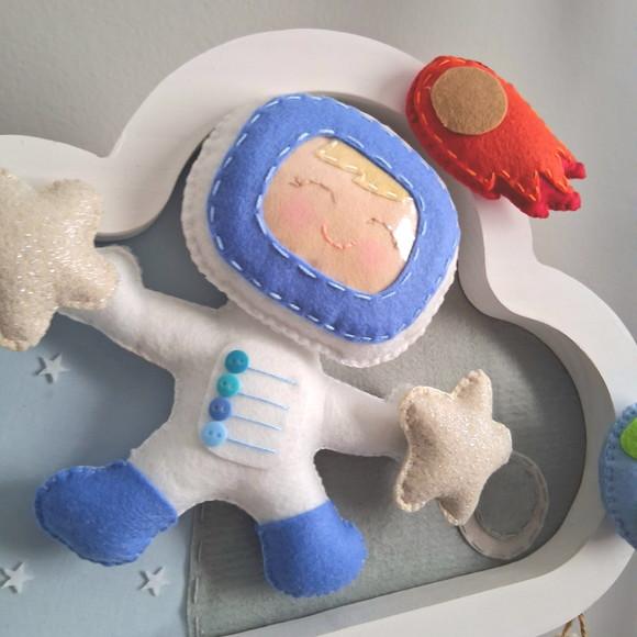 Enfeite Quadrinho Porta de Maternidade - Astronauta Branco