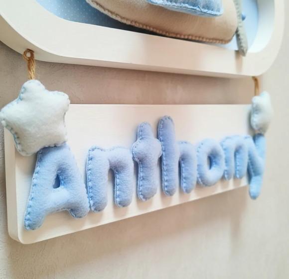 Enfeite Quadrinho Porta de Maternidade - Urso Aviador Branco
