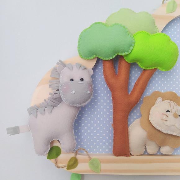 Enfeite Quadrinho Porta de Maternidade Safari Baby Árvore