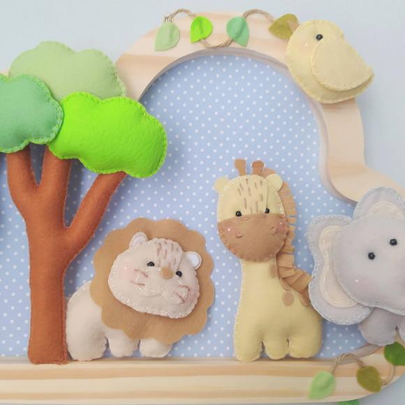 Enfeite Quadrinho Porta de Maternidade Safari Baby Árvore
