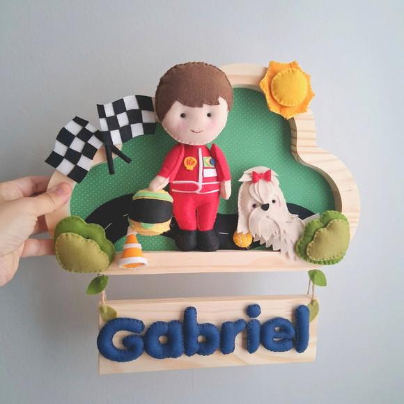 Enfeite Quadrinho Porta Maternidade - Menino Formula 1