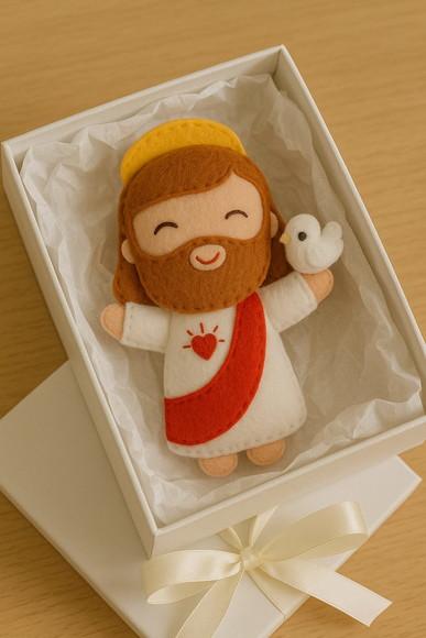 Jesus Artesanal em Feltro 18cm