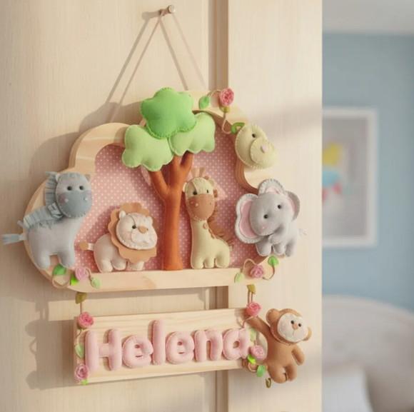 Porta de Maternidade - Safari Baby com Árvore