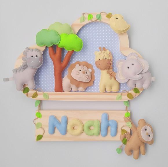 Porta de Maternidade - Safari Baby com Árvore