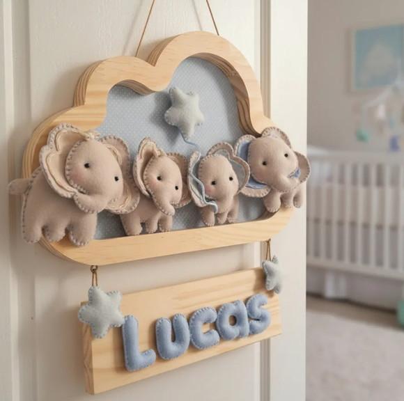 Quadrinho de Maternidade Família Elefantinho ? Personalizado