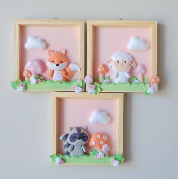 Trio de Quadrinhos - Bichinhos da Floresta