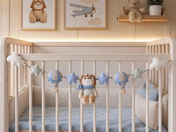 Varal Decorativo para Berço Ursinho Aviador