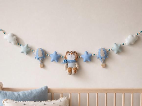 Varal Decorativo para Berço Ursinho Aviador