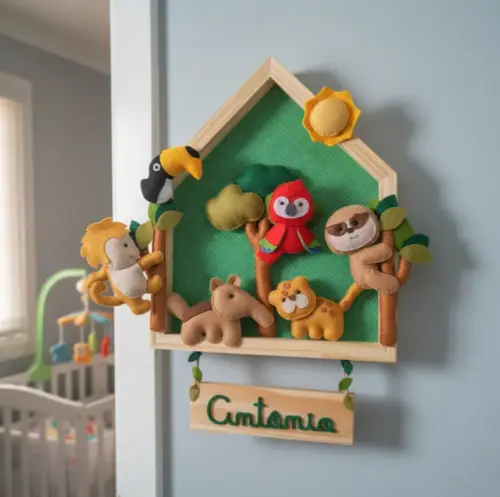 Enfeite Quadrinho Porta de Maternidade - Fauna Brasileira