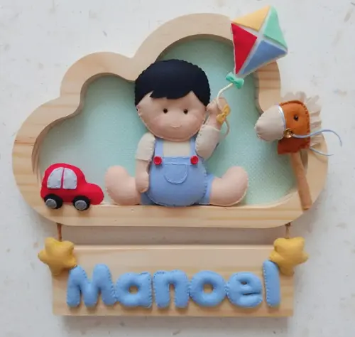 Enfeite de Porta de Maternidade - Menininho e Brinquedos