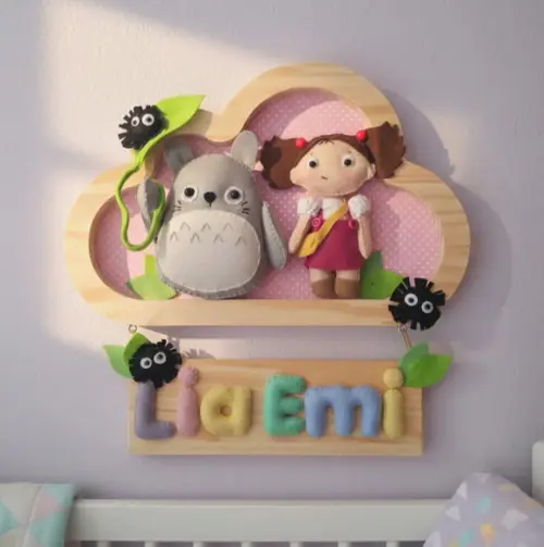 Enfeite de Porta Maternidade Personalizado Meu Amigo Totoro