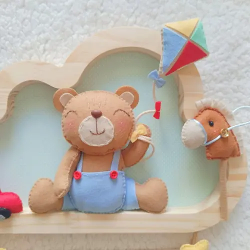 Enfeite de Porta de Maternidade - Ursinho e Brinquedos