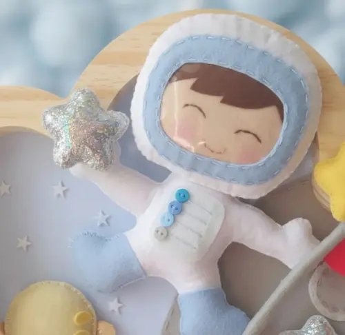 Enfeite Quadrinho Porta de Maternidade - Astronauta