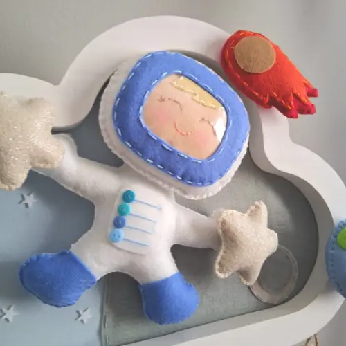 Enfeite Quadrinho Porta de Maternidade - Astronauta Branco