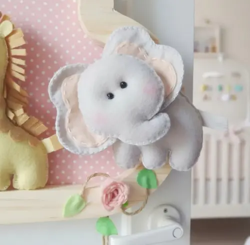 Enfeite Quadrinho Porta de Maternidade - Safari Salmão Bebê
