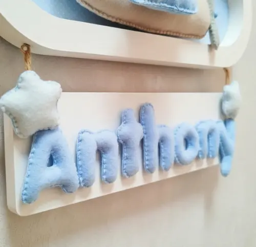 Enfeite Quadrinho Porta de Maternidade - Urso Aviador Branco
