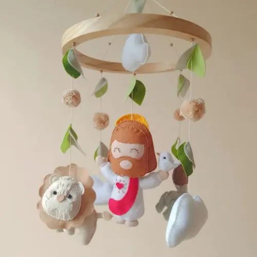 Móbile de Berço - Jesus, Davi e o Leão