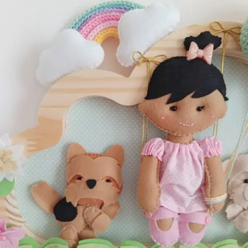 Porta de Maternidade - Jardim Encantado com Cachorrinhos