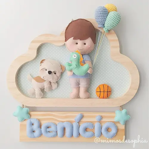 Porta de Maternidade - Menininho Basquete e Cachorrinho