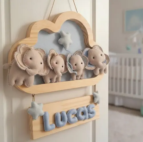 Quadrinho de Maternidade Família Elefantinho ? Personalizado