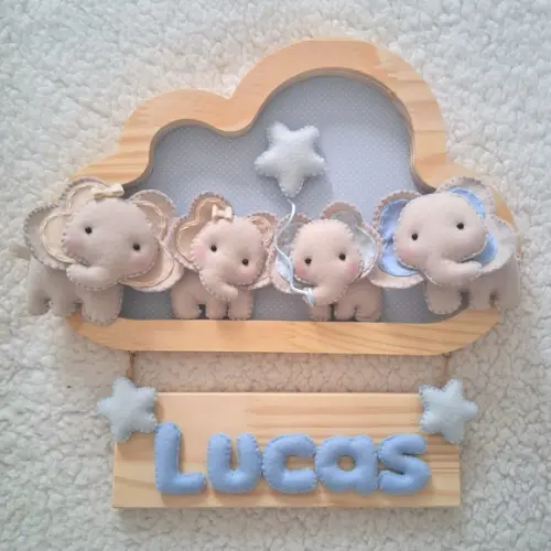 Quadrinho de Maternidade Família Elefantinho ? Personalizado