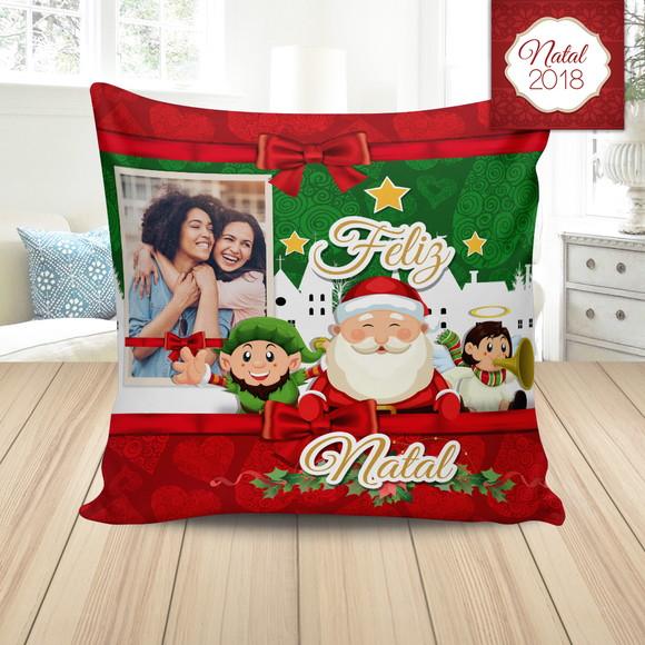 Almofada de natal feliz natal fofa personalizada com foto