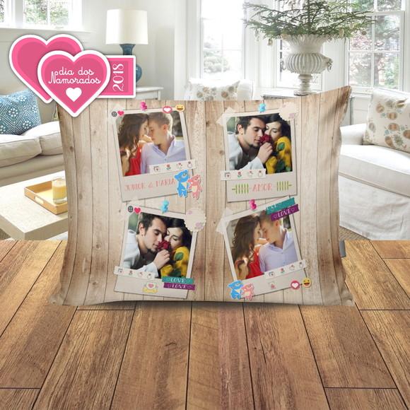 Almofada namorados personalizada com foto mural love amor