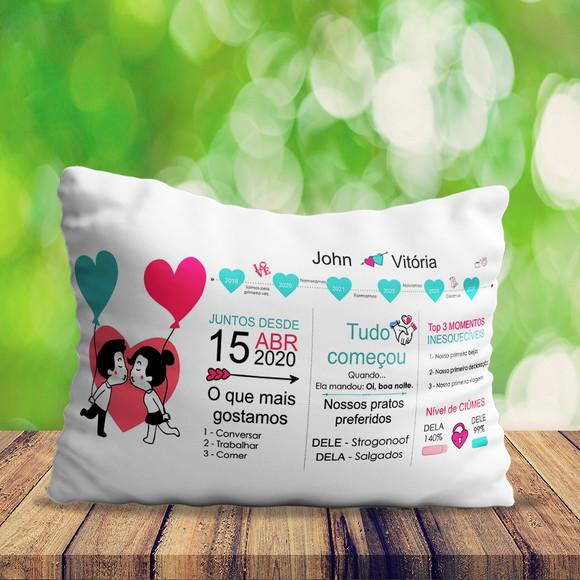 Almofada namorados casal paixão presente amor