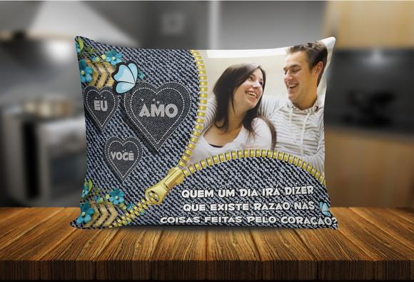 Almofada personalizada com foto eu amo você