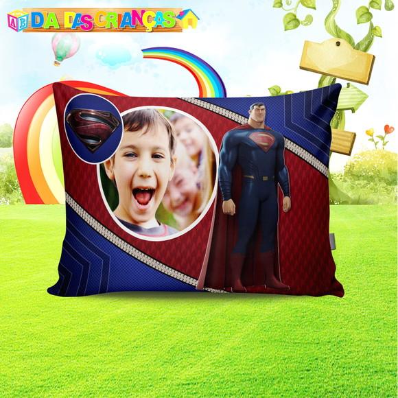 Almofada super homem com foto criança personalizada