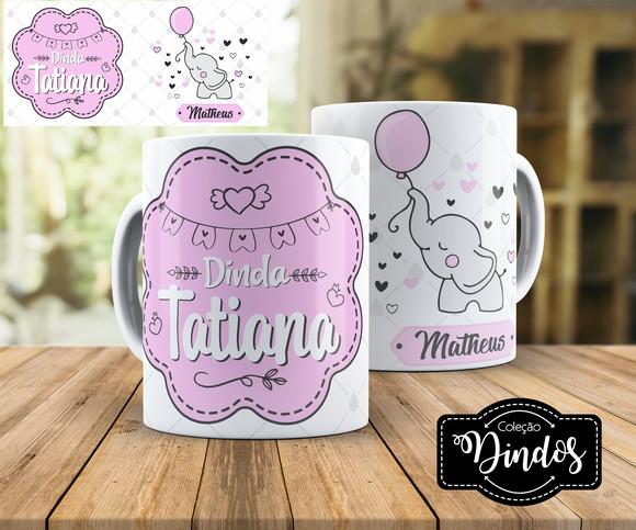 caneca batizado Presente dinda ou dindo convite batismo